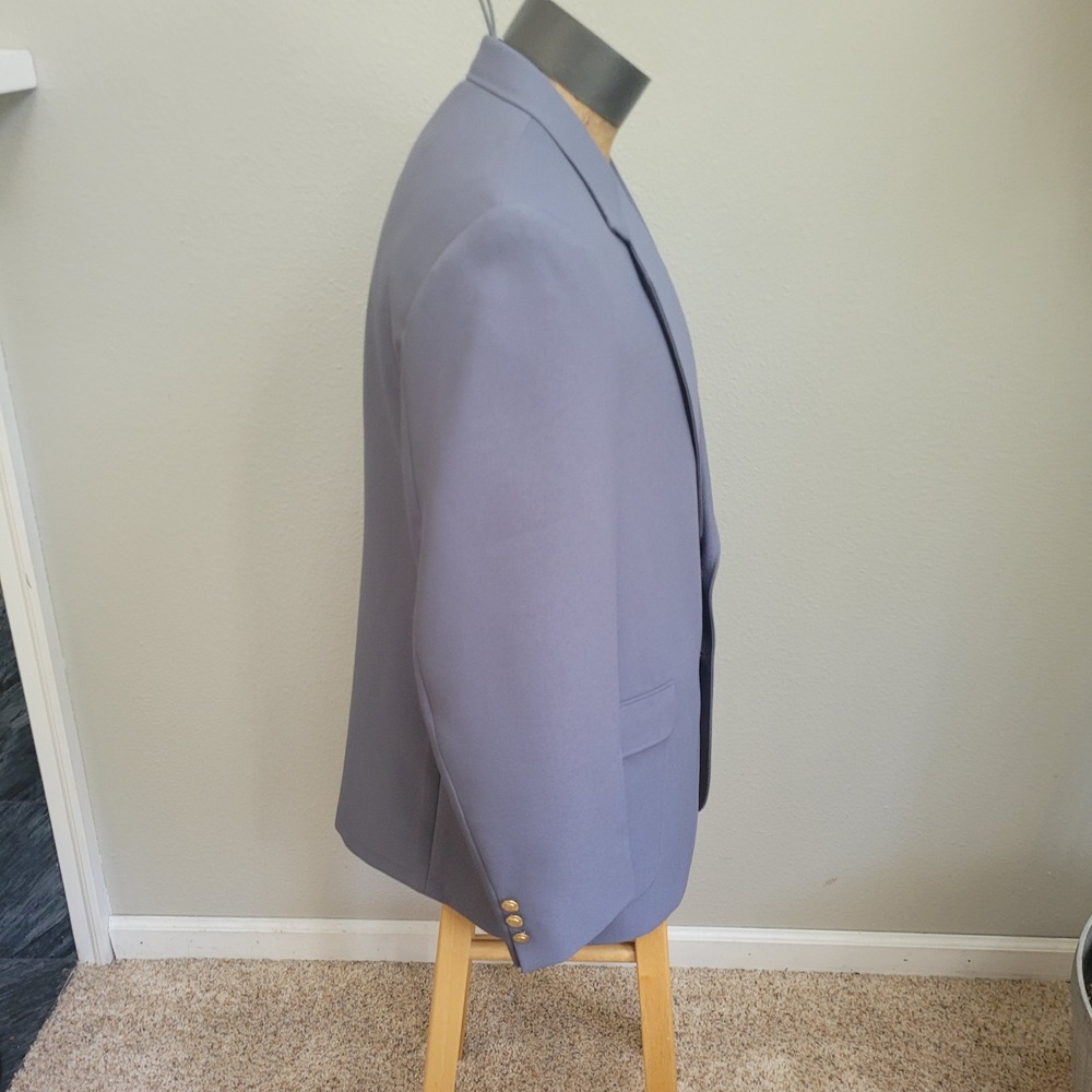 Oakton Gray Two Button Blazer Sportcoat 44R Jacket Perma Press - Picture 7 of 13